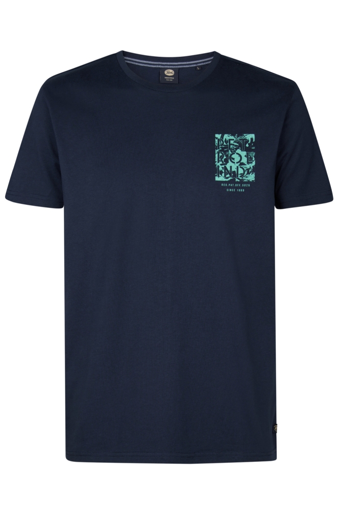 T SHIRT MET RUG PRINT M 1050 TSR115 5178 Navy Blue